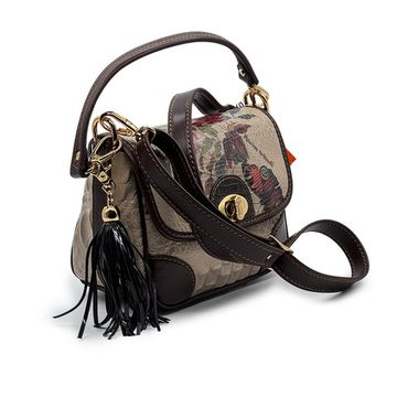 Сумка Marino Orlandi коричневая/черная кожаная - фото 2, 4941 MO BEIGE/MORO