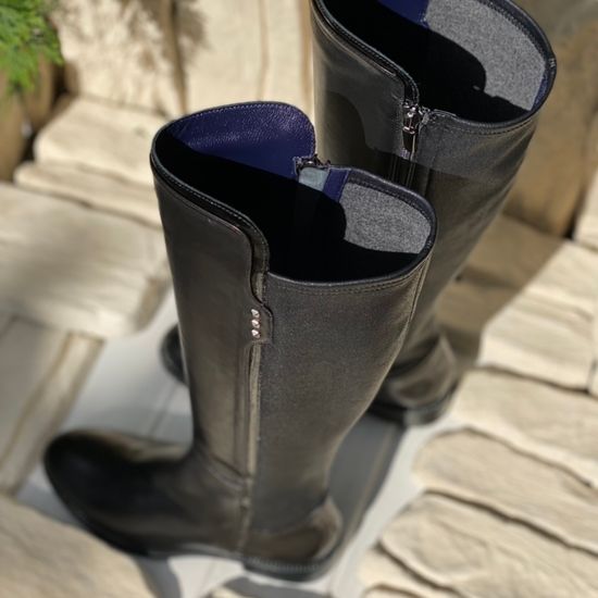 Сапоги Donna Soft черные кожаные евромех - фото 13, 