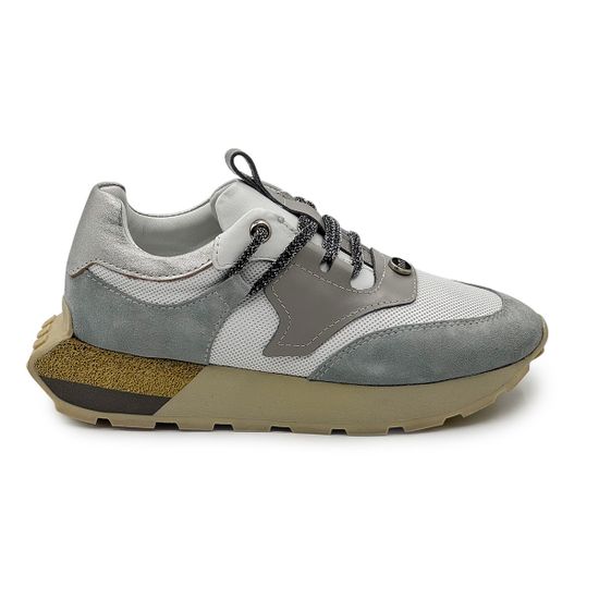 Кроссовки женские NILA NILA кожа/замша белая/серая - фото 1, NO6744 NIL GRIGIO