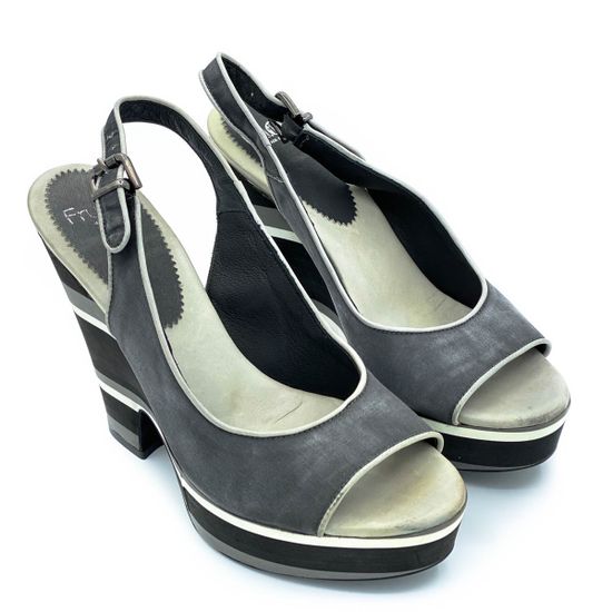 Босоножки Fru.it черные комбинация кожи и текстиля - фото 4, 