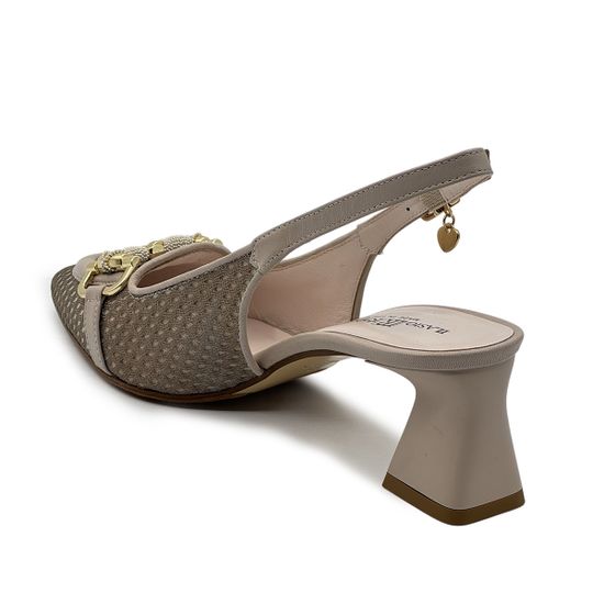 Туфли &quot;шанель&quot; Ilasio Renzoni бежевые кожаные с гипюром - фото 3, 8010 IR