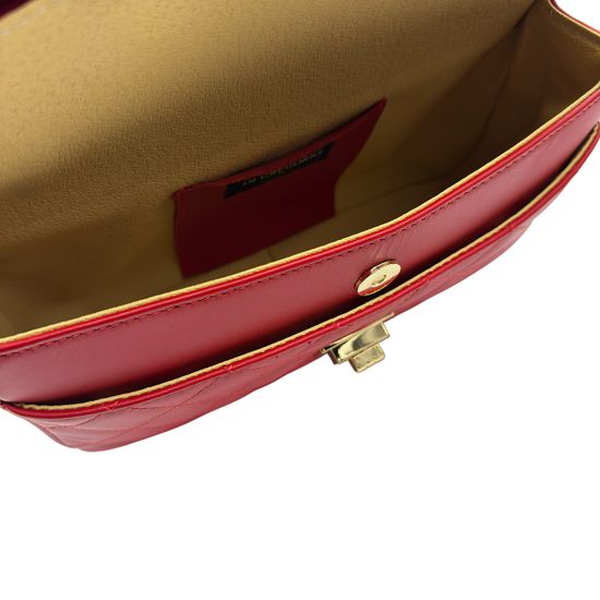 Сумка Di Gregorio красная кожаная стеганная - фото 8, 9175 DG ROSSO