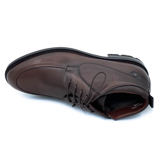 Ботинки Mario Bruni коричневые кожаные МЕХ - фото 5, 13876 MB MORO