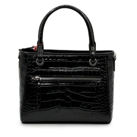 Сумка Marina Creazioni черная кожаная &quot;крокодил&quot; - фото 3, B6930 MC NERO COCCO