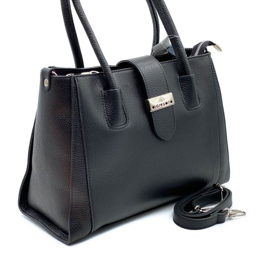 Сумка Di Gregorio черная кожаная - фото 2, 