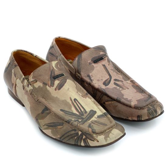 Мокасины Ernesto Dolani бежево-зеленые кожаные - фото 7, 