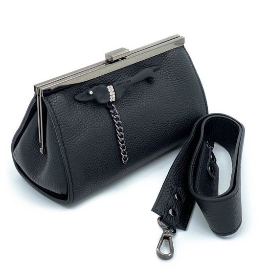 Клатч-саквояж Renato Angi черный кожаный - фото 2, 