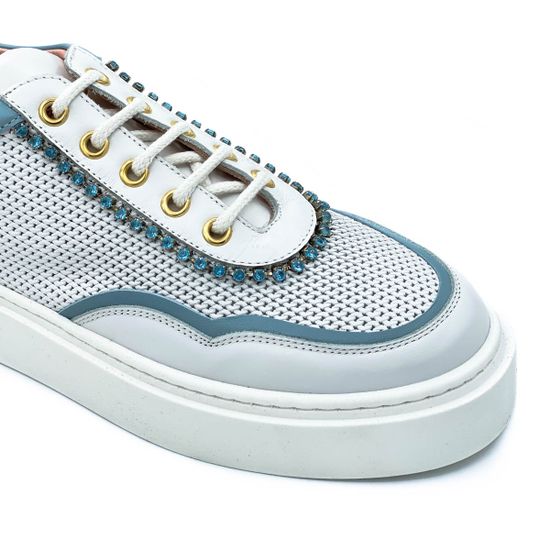 Кеды Ilasio Renzoni бело-голубые кожаные - фото 6, 4934 IR BLU