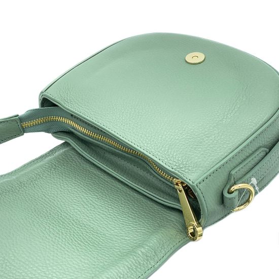 Клатч Di Gregorio зеленый кожаный - фото 5, 