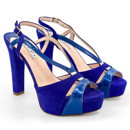 Босоножки Tiffi синие замшевые с кожаными вставками - фото 7, 558/A TI