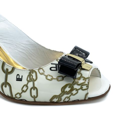 Босоножки Loretta Pettinari белые из лакированной кожи - фото 6, 