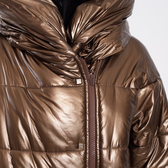 Пуховик VOLPI удлиненный золотого цвета - фото 2, 1105 VO