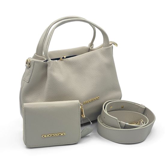 Сумка Di Gregorio светло-бежевая кожаная с кошельком - фото 2, 8810 DG BEIGE