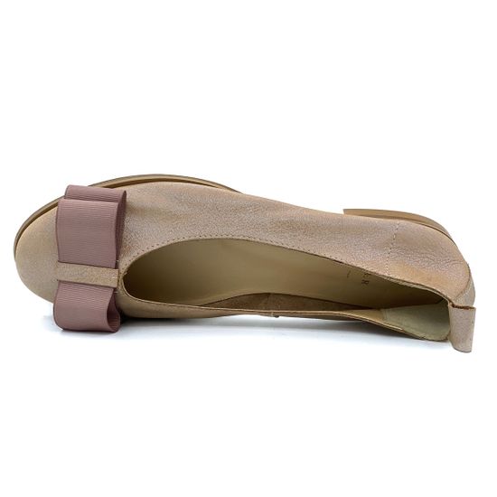 Балетки Cover бежевые кожаные - фото 5, 