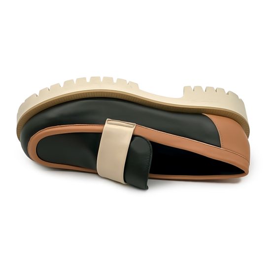 Лоферы NILA&amp;NILA кожаные черно-бежевые - фото 5, GIO24009 NIL NERO