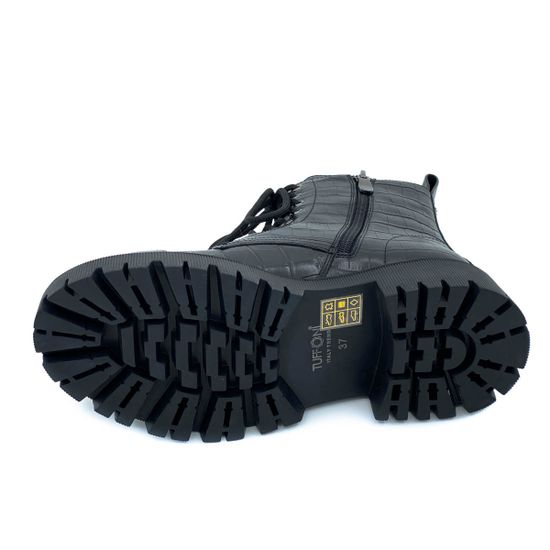 Ботинки Tuffoni черные кожаные Байка - фото 4, 