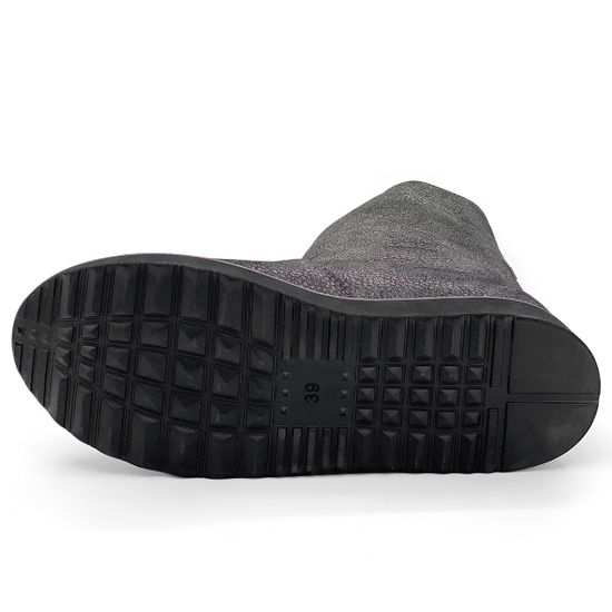 Ботинки Cover антрацит кожаные МЕХ - фото 4, 8091-2 COV