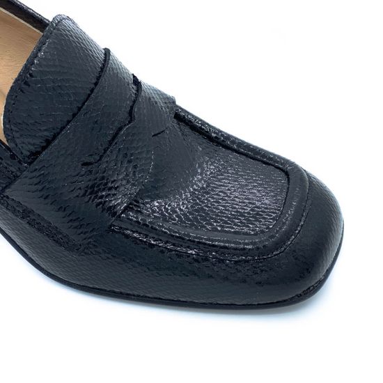 Туфли Mimmu черные из лакированной кожи тиснение под питона - фото 6, F807K2 MIM NERO