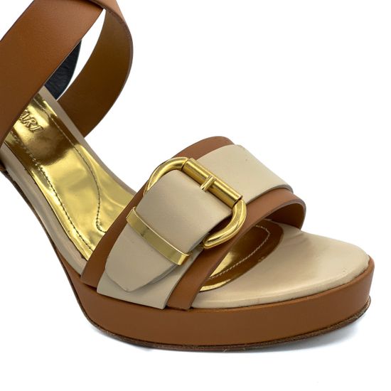 Босоножки Loretta Pettinari бежево-коричневые кожаные - фото 5, 