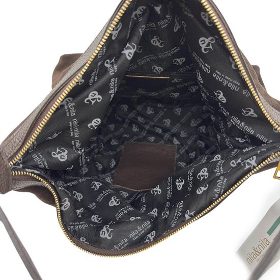 Сумка NILA&amp;NILA коричневая замша/кожа - фото 6, BNN7004 NIL MORO