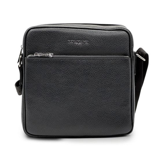 Сумка "почтальон" Renato Angi черная кожаная - фото 1, 3354101 RA