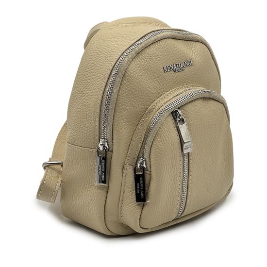 Сумка-рюкзак Renato Angi бежевая кожаная - фото 2, 3360501 RA BEIGE