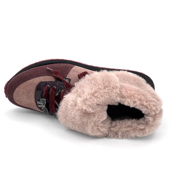 Ботинки Marzetti розово-бордовые замшевые МЕХ - фото 6, D70745M01 MZ