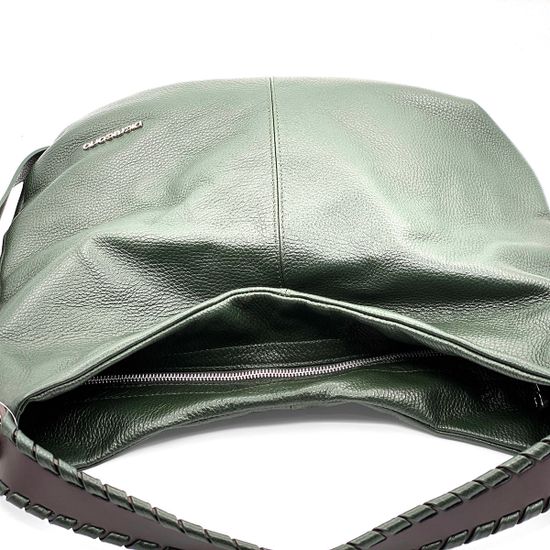 Сумка Di Gregorio зеленая кожаная - фото 3, 