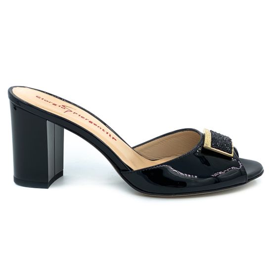 Сабо Giorgio Piergentili черные из лакированной кожи - фото 1, 406 GP