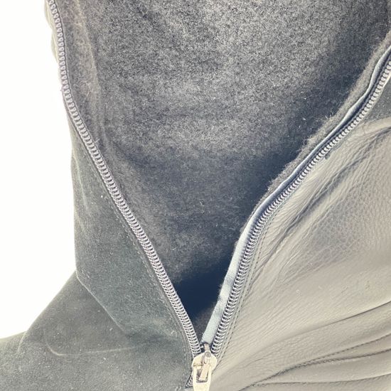 Полусапоги Giorgio Piergentili черные на байке комбинация замши и кожи - фото 5, 9322 GP