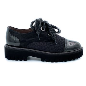 Полуботинки Pertini черные комбинация наплака и текстиля - фото 1, 192W16399D2 PRT