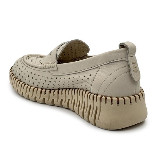 Лоферы Nila Nila светло-розовые кожаные с перфорацией - фото 3, ES025YA-165 NIL ROSA