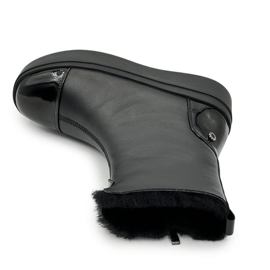 Ботинки высокие TUFFONI черные кожа/лак на меху - фото 5, 2424048PF TUF NERO