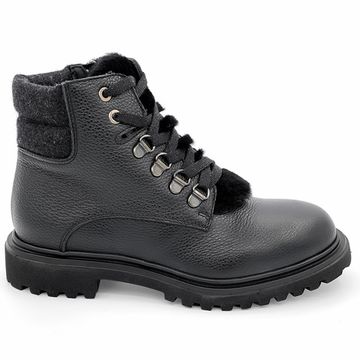 Ботинки Giada Gabrielli черные кожаные МЕХ - фото 1, 840 GABR