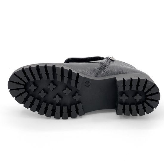 Ботинки Cover черные кожаные на байке - фото 4, 