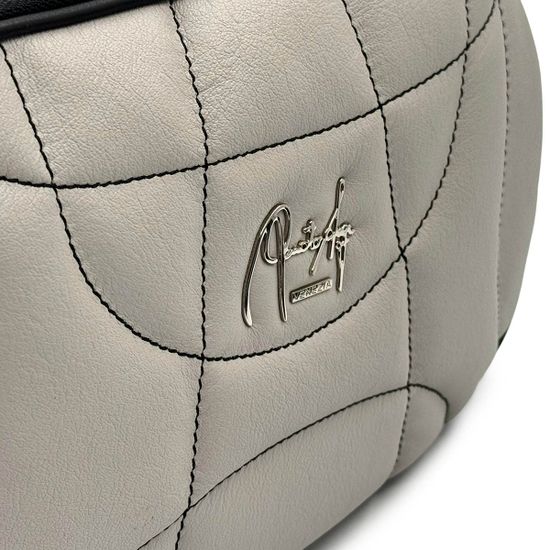 Сумка кросс-боди Renato Angi кожаная стеганная светло-серая - фото 5, 2604936 RA GRIGIO