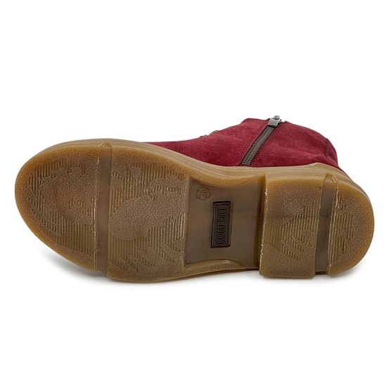 Ботинки CV COVER бордовые замшевые на байке - фото 4, 78231-1 COV