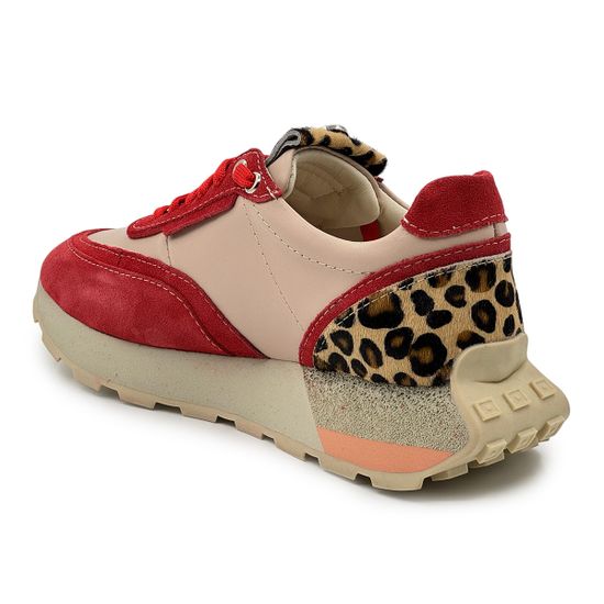 Кроссовки женские NILA NILA кожа/замша розовая/красная/леопард - фото 3, NO6742 NIL ROSSO LEO