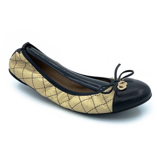 Балетки Giada Gabrielli черно-бежевые кожаные - фото 3, 