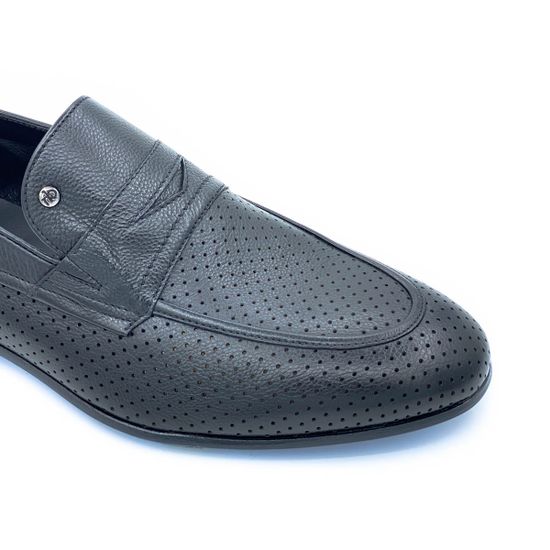 Туфли Mario Bruni черные кожаные со сквозной перфорацией - фото 6, 