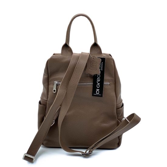 Рюкзак Di Gregorio бежевый кожаный - фото 3, 