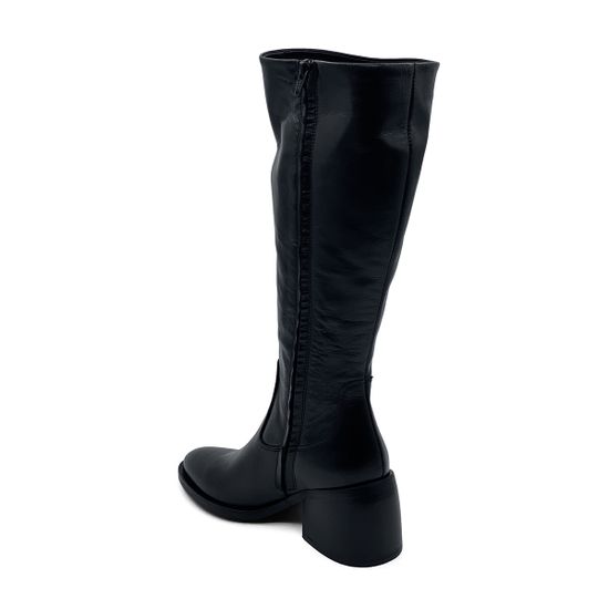 Сапоги Mimmu черные кожаные демисезонные - фото 3, F563K6 MIM