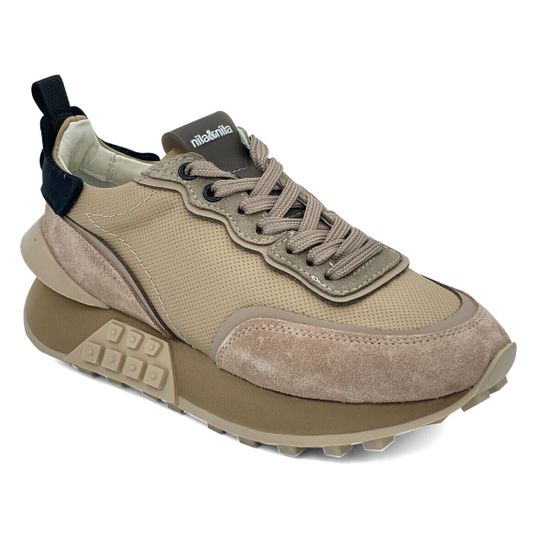 Кроссовки NILA NILA бежевые кожаные/замшевые - фото 2, NO5812 NIL BEIGE