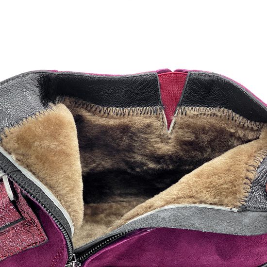 Ботинки Loretta Pettinari бордовые замшевые МЕХ - фото 7, 5403M-630 LP