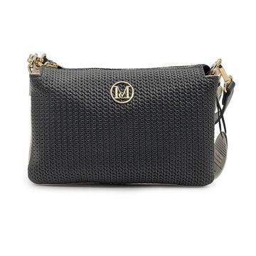 Сумка кросс-боди MOT-CLE кожаная черно-бежевая c "золотой" фурнитурой - фото 1, TRIS MOT NERO BEIGE