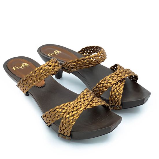 Сабо Fru.it бронзовые кожаные - фото 6, 8132 FR