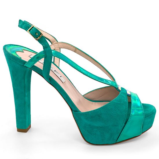 Босоножки Tiffi бирюзовые замшевые с кожаными вставками - фото 1, 558/A TI VERDE