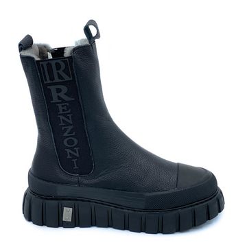 Ботинки Ilasio Renzoni черные кожаные МЕХ - фото 1, C605 IR