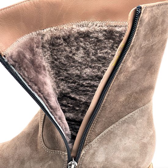 Ботинки Cover бежевые замшевые МЕХ - фото 5, 