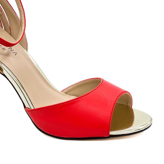 Босоножки Pacomena красные кожаные - фото 4, 